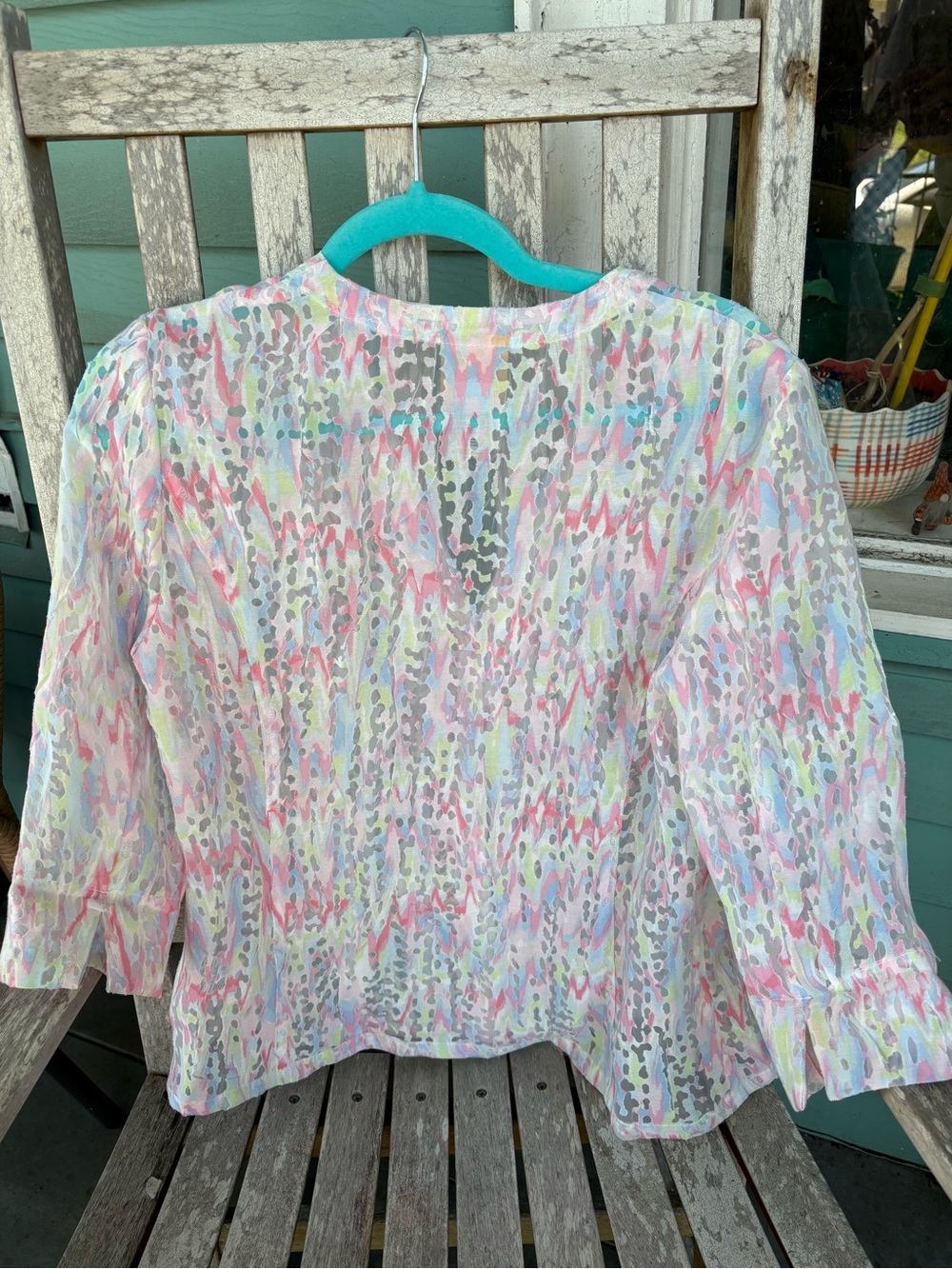 Ruby Rd. Petite Multi-Color Pastel Print Blouse - Picture 3 of 3